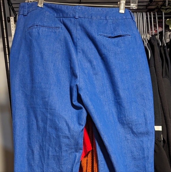 Blue Cropped Pants - Picture 2 of 4